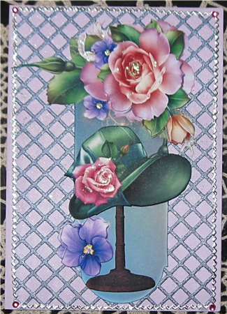 Pretty Plaque with Roses and Vintage Hat by Wendy De Winter