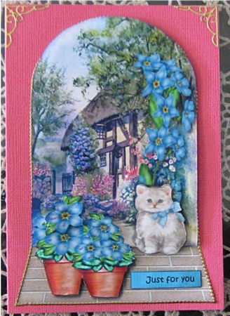 New Home Kitten, Flowerpots and Cottage by Wendy De Winter