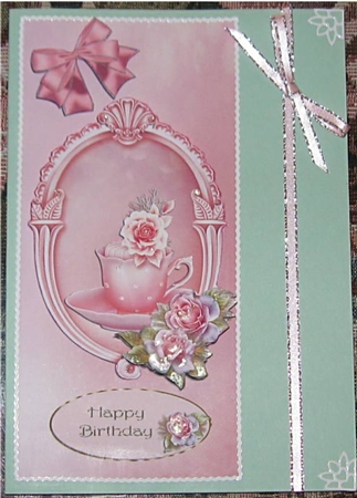 Pink Cupcake & Roses Dl Card by Wendy De Winter
