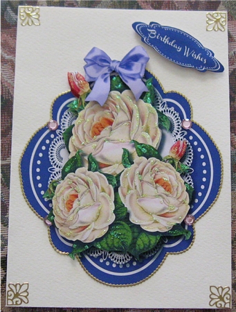 White Roses on a Quadrefoil Frame by Wendy De Winter