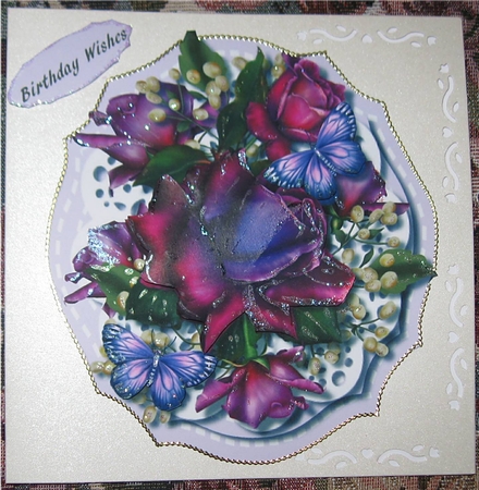 Beautiful Midnight Roses on Baby's Breath by Wendy De Winter