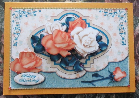 Rose Bouquet Envelope Style Card Front by Wendy De Winter
