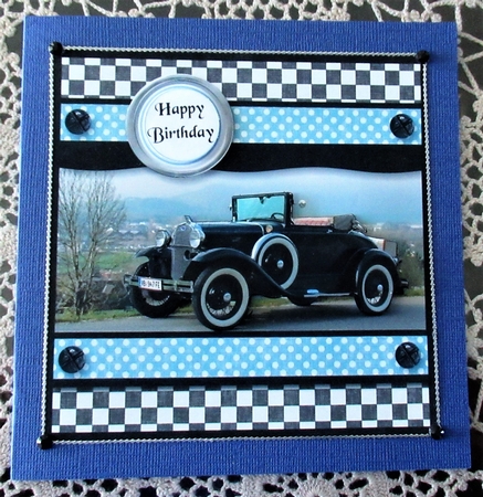 Black Classic Vintage Car Auto Birthday Get Well by Wendy De Winter