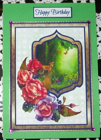 Deer with Roses Decoupage by Wendy De Winter