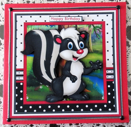 Getting Older Stinks 8x8 Humorous Skunk Decoupage Mini Kit by Wendy De Winter