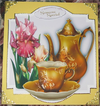 Beautiful Irises and a Cup of Tea  by Wendy De Winter