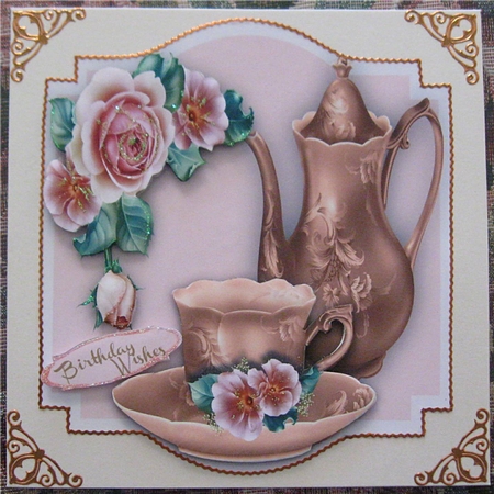 Pink Roses and a Cup of Tea  by Wendy De Winter
