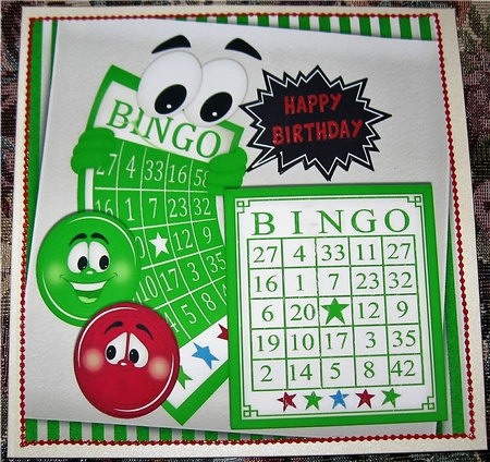 Green Toony Bingo Board 8x8 by Wendy De Winter
