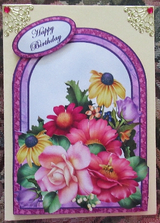 Summer flowers cutaway card by Wendy De Winter
