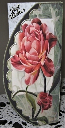 Wine & Roses Tri-Fold Quick Card by Wendy De Winter