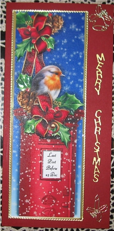 Wait a Minute Mr Postman - Christmas Robin - Large DL by Wendy De Winter