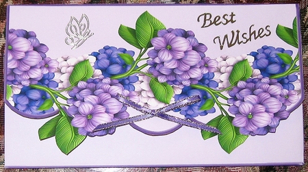 Heavenly Hydrangea -  Envelope Money/Voucher Wallet - Purple by Wendy De Winter