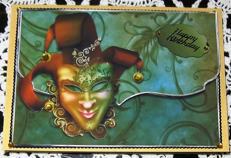 Mask 2 Fancy Scalloped Edge Envelope Card by Wendy De Winter