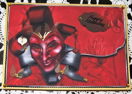 Mask 3 Fancy Scalloped Edge Envelope Card by Wendy De Winter