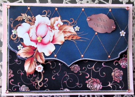 Sugar Flowers Fancy Scalloped Edge Envelope Card by Wendy De Winter