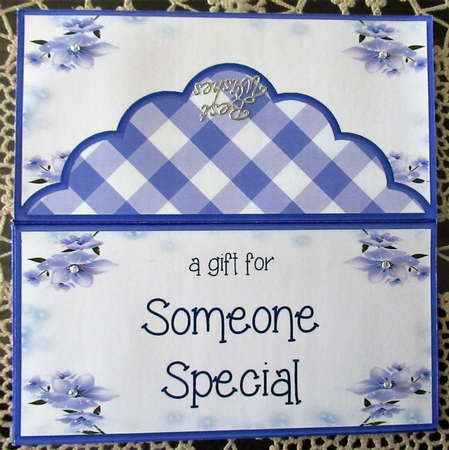 Purple Gingham Someone Special Money/Voucher  Pocket by Wendy De Winter