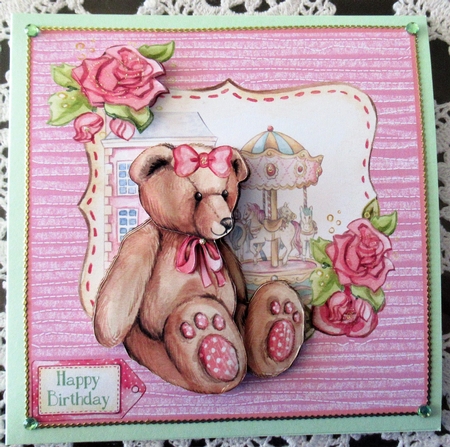 Vintage girl teddy bear by Wendy De Winter