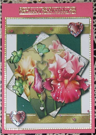 Romantique Iris Card Topper 1 by Wendy De Winter