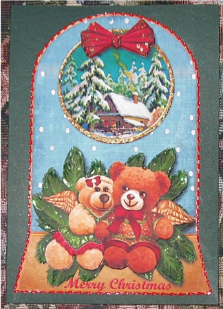 Christmas Teddie Bears Arch Topper by Wendy De Winter