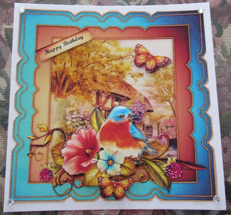 New Home Cottage & Bird Scallop Topper by Wendy De Winter