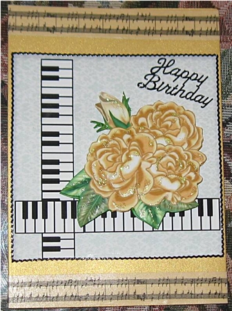 A Musical Christmas card topper  INSERT by Wendy De Winter