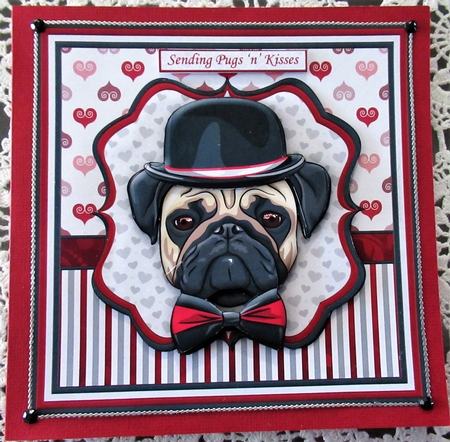 PUGS N KISSES 8x8 Various Occasions Decoupage & Insert Mini Kit by Wendy De Winter