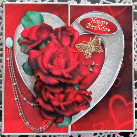 Valentine Roses - Offset Heart Card Mini Kit by Wendy De Winter