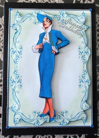 Beautiful Vintage Fashion Lady Dressed in Blue by Wendy De Winter