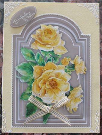 Beautiful Yellow   Roses on Taurpe  Mat  by Wendy De Winter