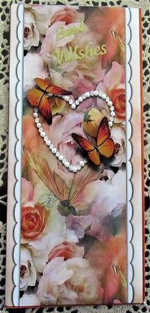 Elegant Floral Butterfly - Orange - Gift Voucher Pocket/Money Wallet by Wendy De Winter