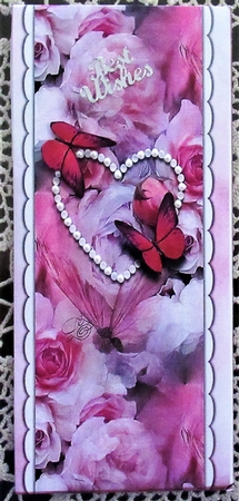 Elegant Floral Butterfly - Pink - Gift Voucher Pocket/Money Wallet by Wendy De Winter