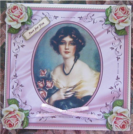 Vintage Lady with Vintage Roses by Wendy De Winter