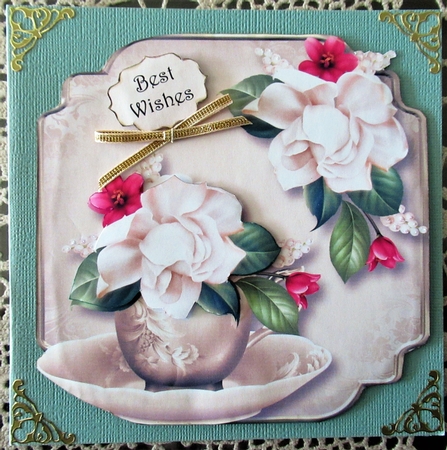 Teacup & Saucer - Gorgeous Gardinia by Wendy De Winter