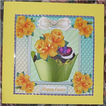 Cute Cupcake and Daffodils by Wendy De Winter