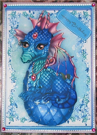 Mystic Dragon in Blue Egg by Wendy De Winter