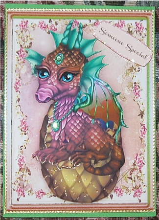 Mystic Dragon in pink Egg by Wendy De Winter