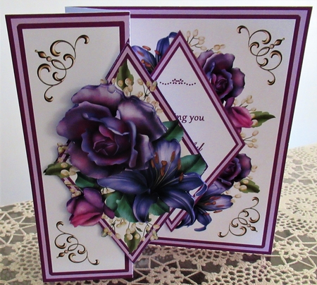DFB Purple Roses & lilies (Birthday) by Wendy De Winter