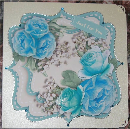 Beautiful Blue Roses on a Bracket Mat  by Wendy De Winter