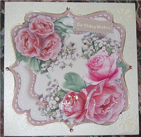 Vintage Pink Roses on a Bracket Mat  by Wendy De Winter
