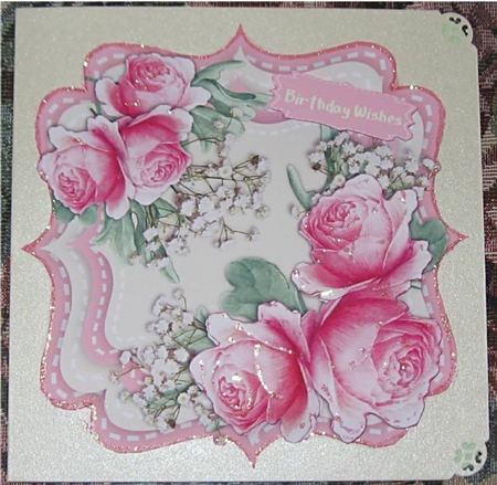 Beautiful Pink Roses on a Bracket Mat  by Wendy De Winter