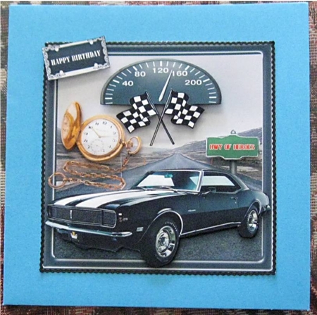 Mucle Cars Card Front Kit.  2 by Wendy De Winter