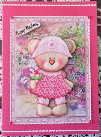 Gorgeous Teddy Bear In Gingham Dress by Wendy De Winter