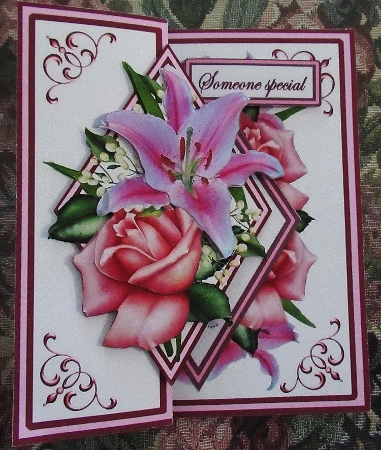 Diamond fold back - Stargazers & Pink Roses by Wendy De Winter