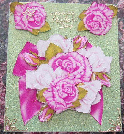 Large Bow & White & Pink Roses Step By Step by Wendy De Winter