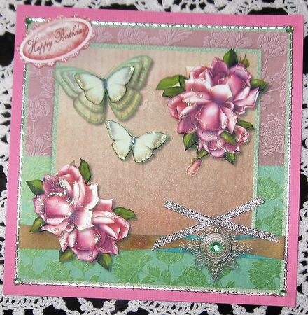Roses & Butterflies Quick card by Wendy De Winter