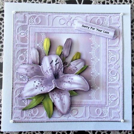 Silver Frame Sympathy Lilies by Wendy De Winter
