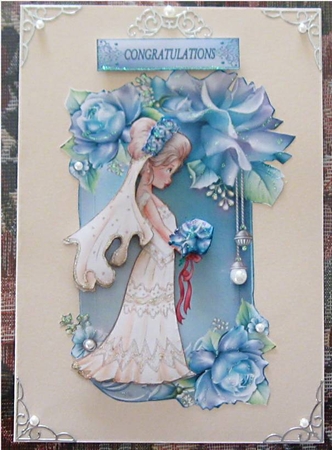  Wedding Day - A4 card making sheet with decoupage. by Wendy De Winter