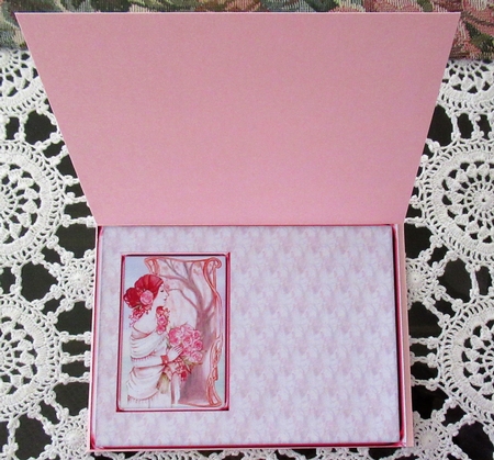 JJ ART NOUVEAU LADY WITH ROSES 6X4 INSERT PINK by Wendy De Winter