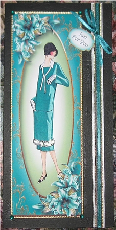 The Flapper - Teal Lilies Lge DL by Wendy De Winter