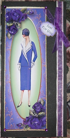 The Flapper - Purple Roses Lge DL by Wendy De Winter
